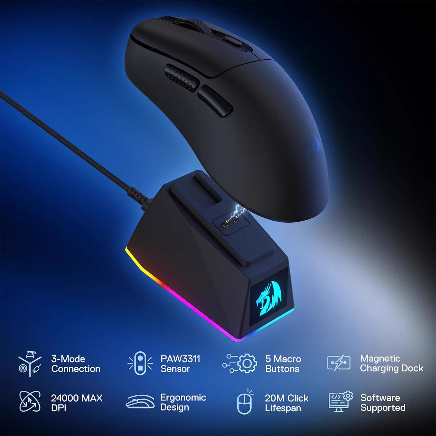 Redragon M998 Lightweight Wireless 3