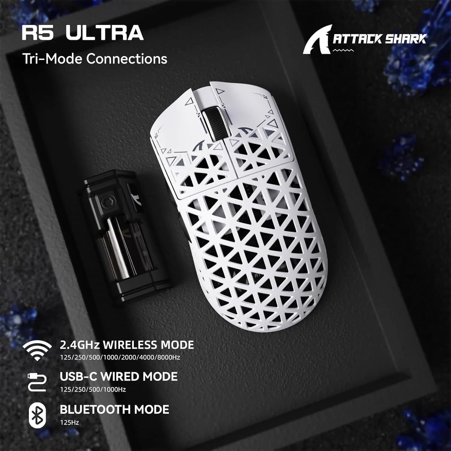 Attack Shark R5 Ultra Wireless White 4