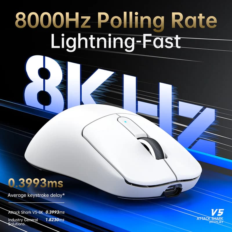 ATTACK SHARK V5 Ultra-Light Tri-Mode White 3