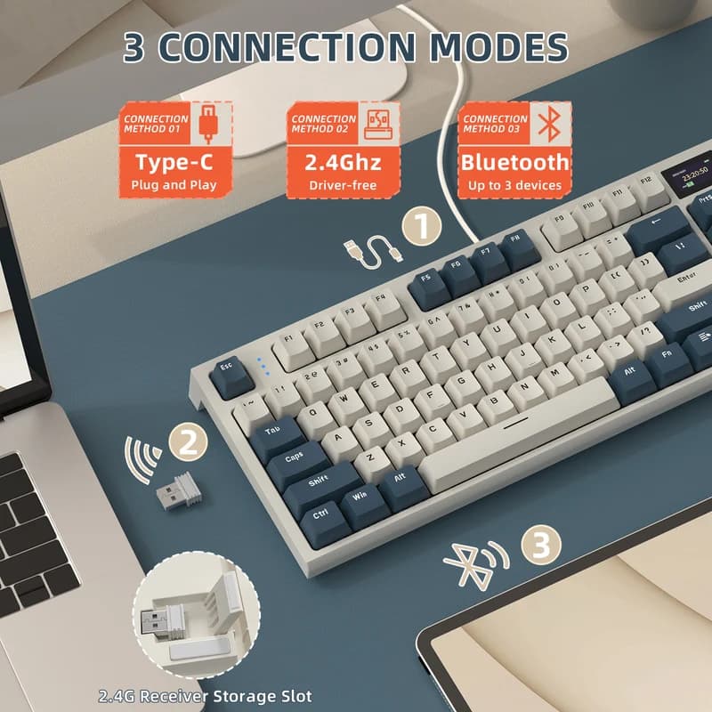 Attack Shark K86 Retro Blue Wireless 4