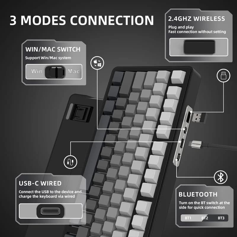 ATTACK SHARK X85 Pro Wireless Gradient Black 4