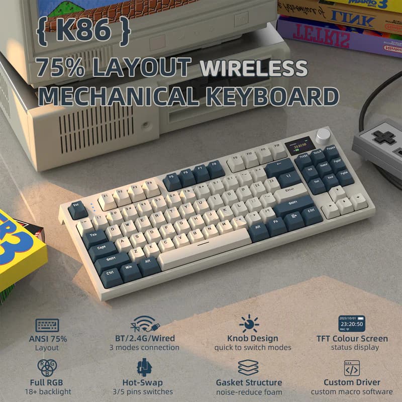 Attack Shark K86 Retro Blue Wireless 2