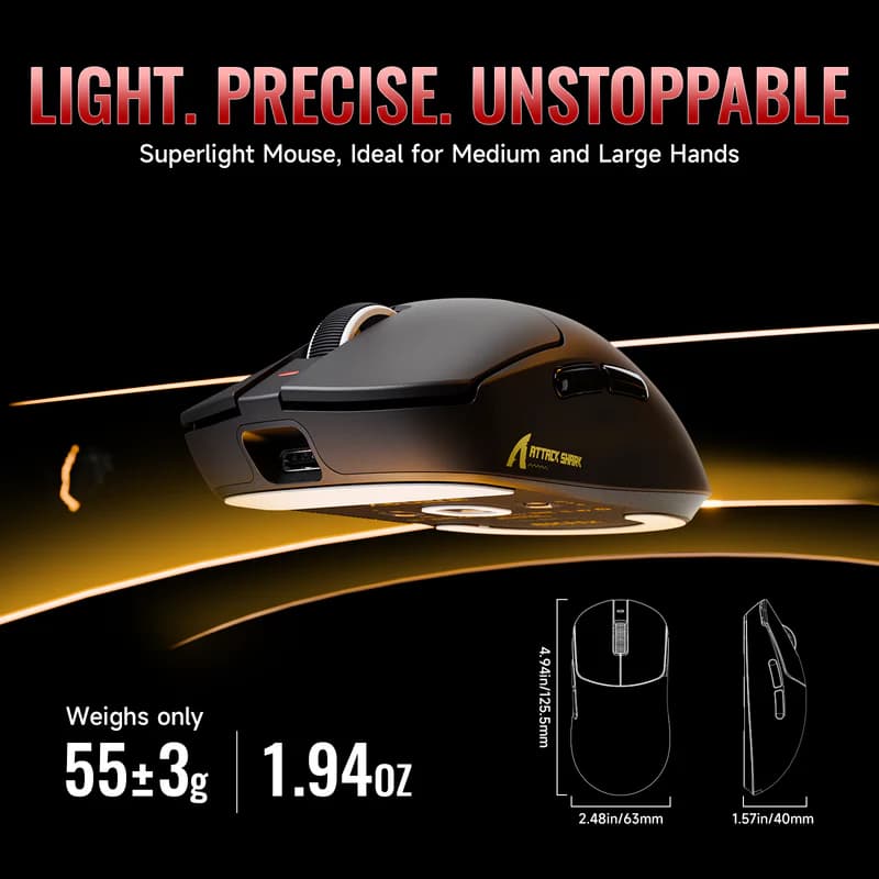 Attack Shark X8 PLUS Wireless Black 3