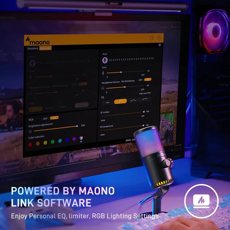 MAONO DM30 RGB Gaming USB Internet Microphone 3