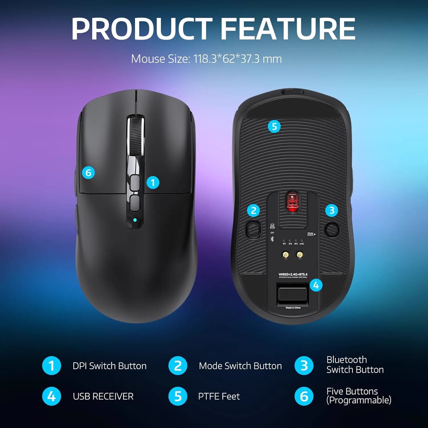 Attack Shark X6 Wireless Black 3