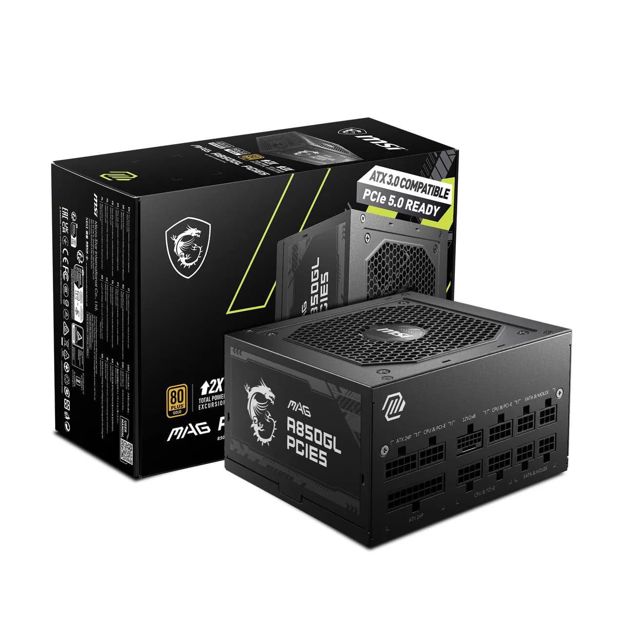 MAG A850GL GOLD FULL MODULAR PCIE5 (BLACK) 1