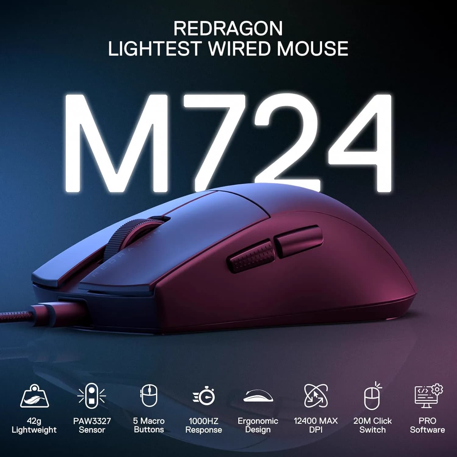 Redragon M724B K1NG MAX Wired 5